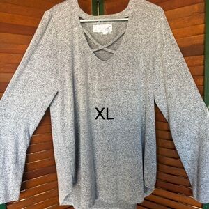 Gray Long Sleeve Top